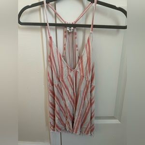 Pink & white striped flowy top